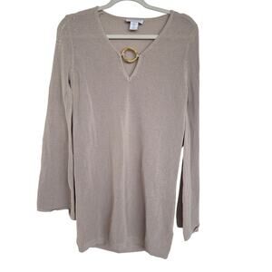 House of Harlow 1960 Women’s Boho Crochet Knit Long Sleeve Dress Beach Cover Up